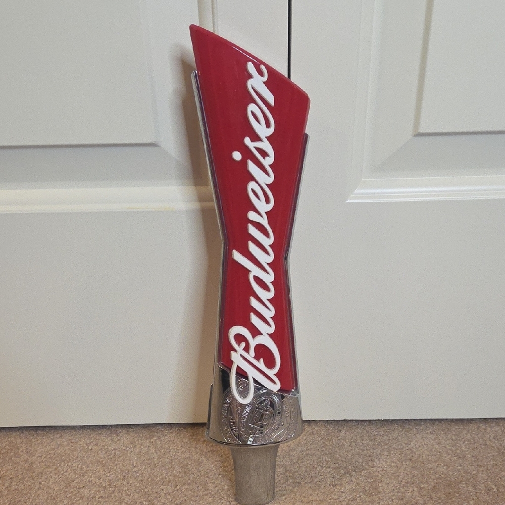 Budweiser Red and Silver Tap Handle